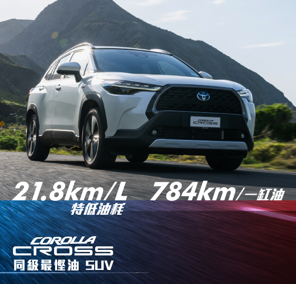 同級最慳油 SUV COROLLA CROSS｜無須充電 迅即起行